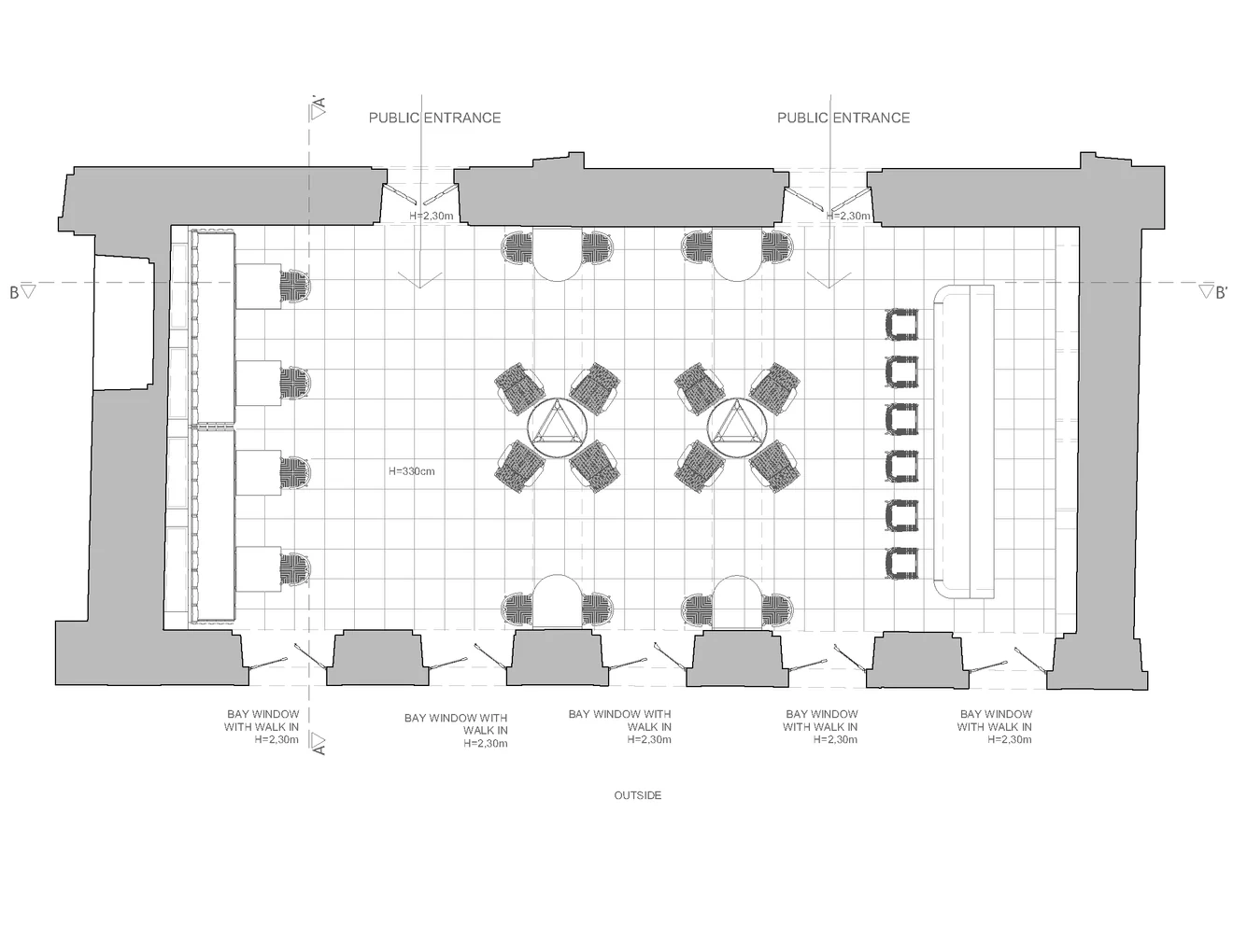 Resort bar floor plan · Technical drawing