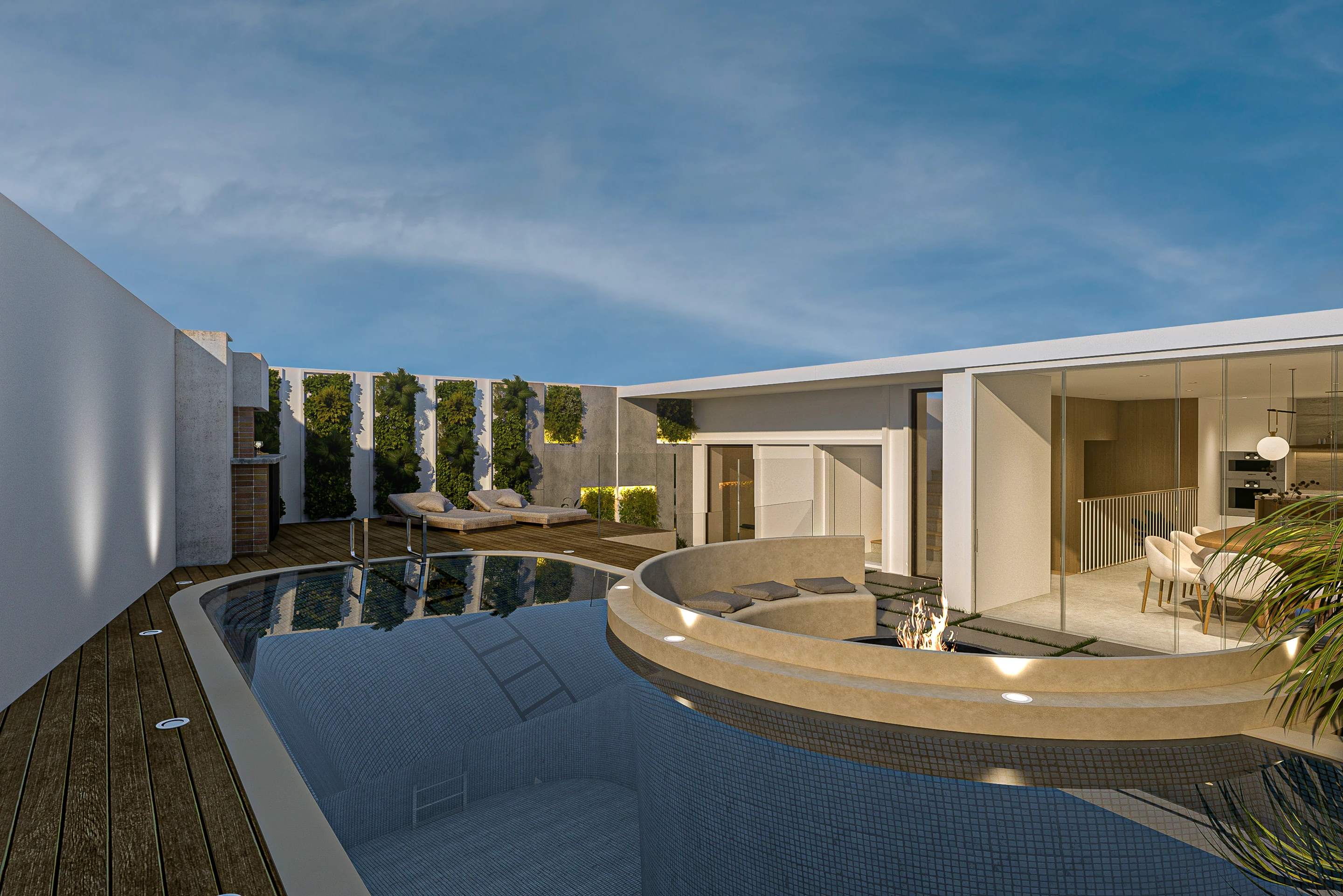 Rooftop pool and terrace, Lisa’s House · Design visualization