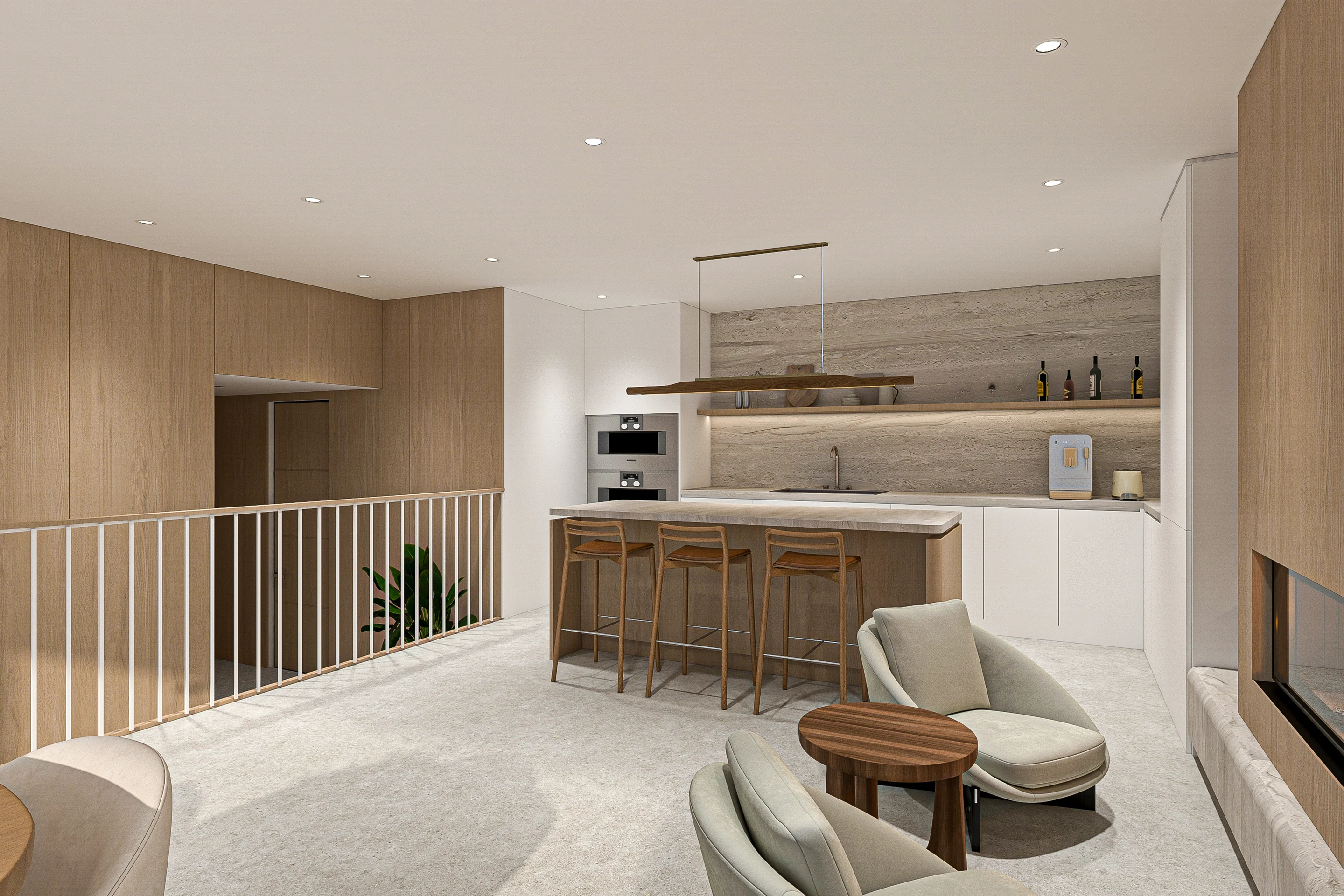 Lounge and kitchen, Lisa’s House · Design visualization