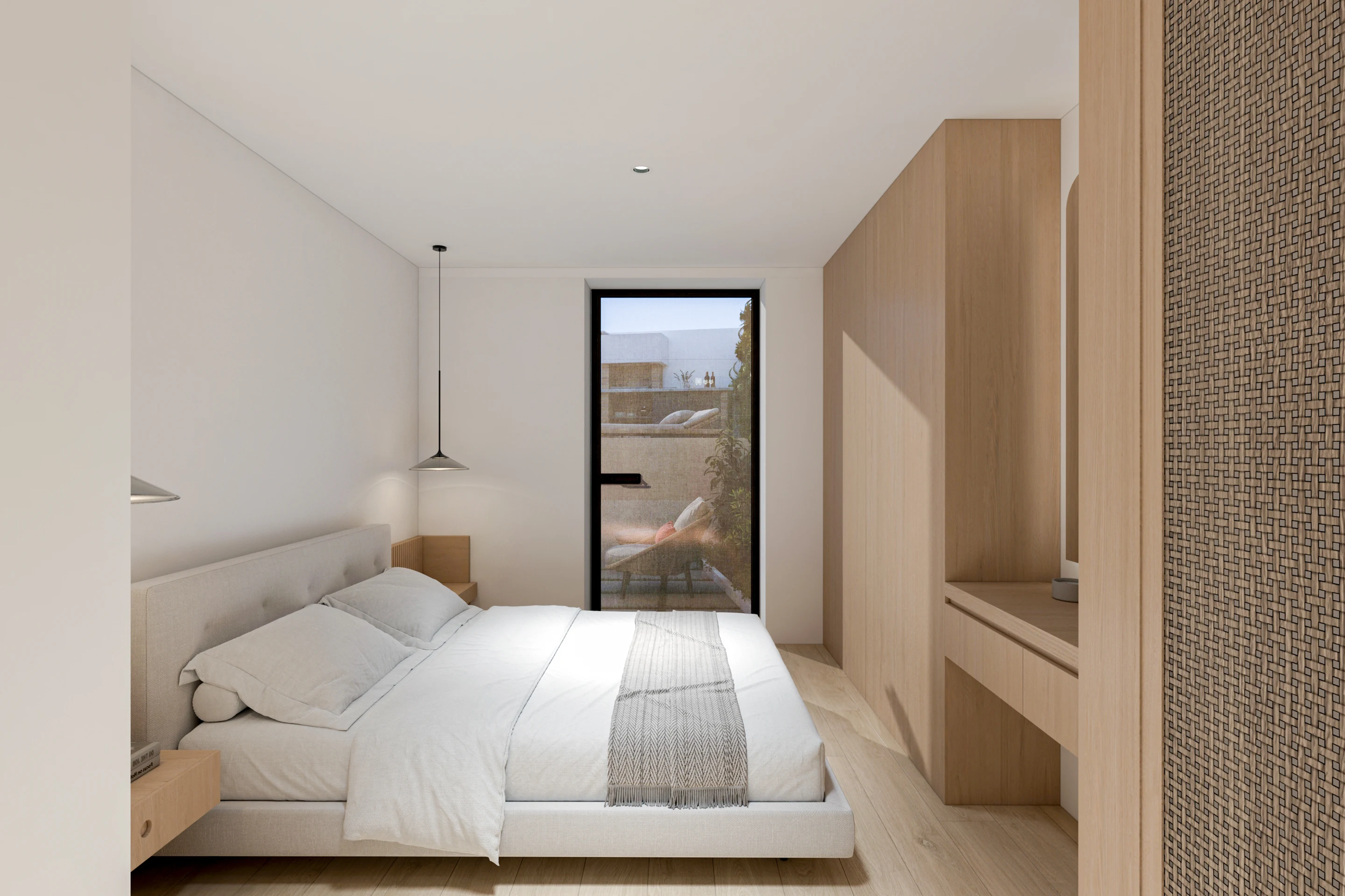 Guest bedroom, alternate view, Lisa’s House · Design visualization
