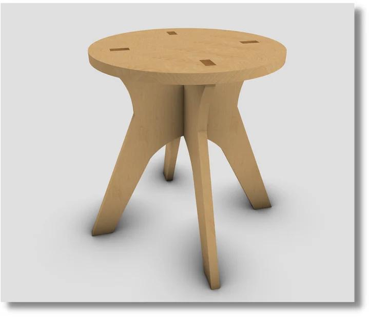 Compact stool design · Design visualization