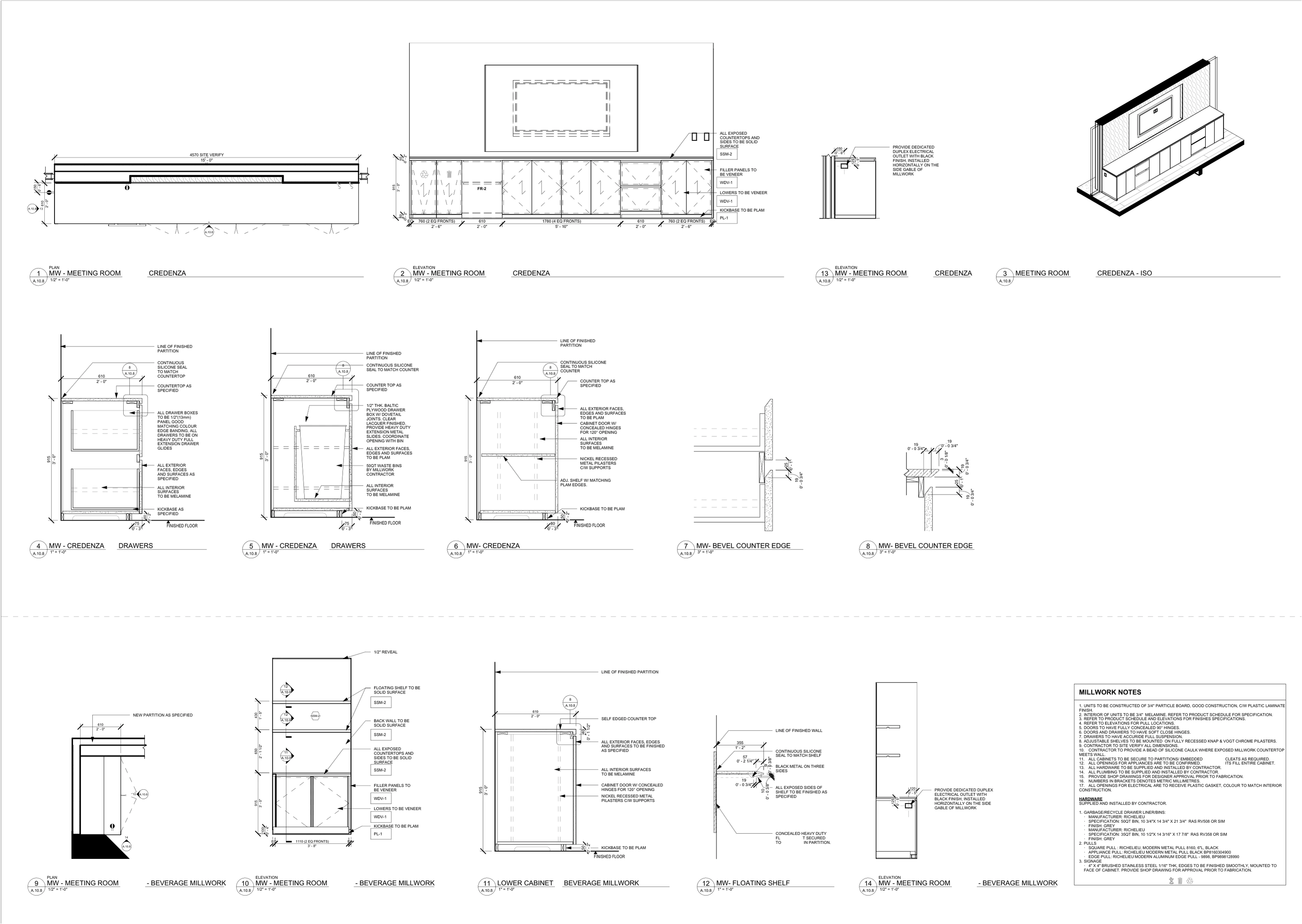Boardroom millwork · Technical drawing · Aida Soleymani · Project Designer · Collaborative professional project
