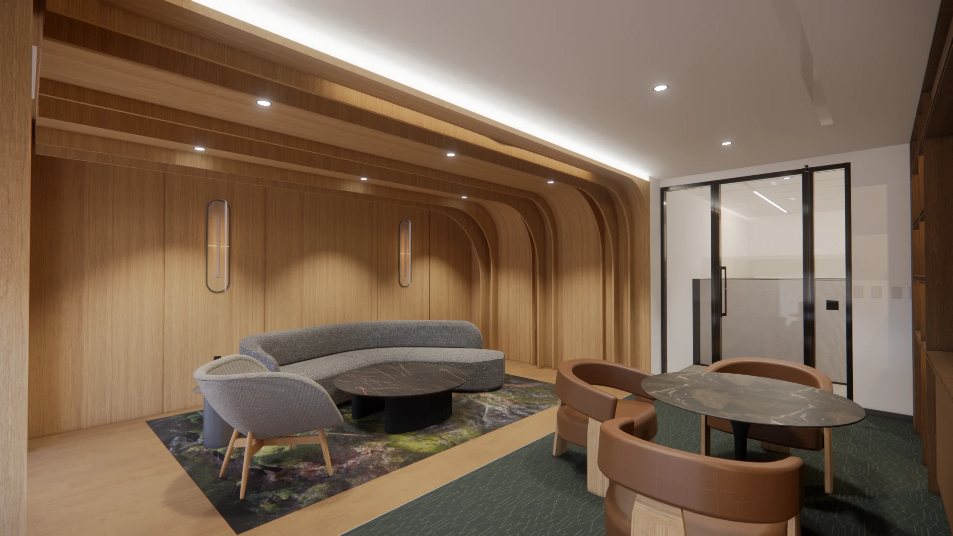 Multipurpose room lounge · Design visualization · Aida Soleymani · Project Designer · Collaborative professional project