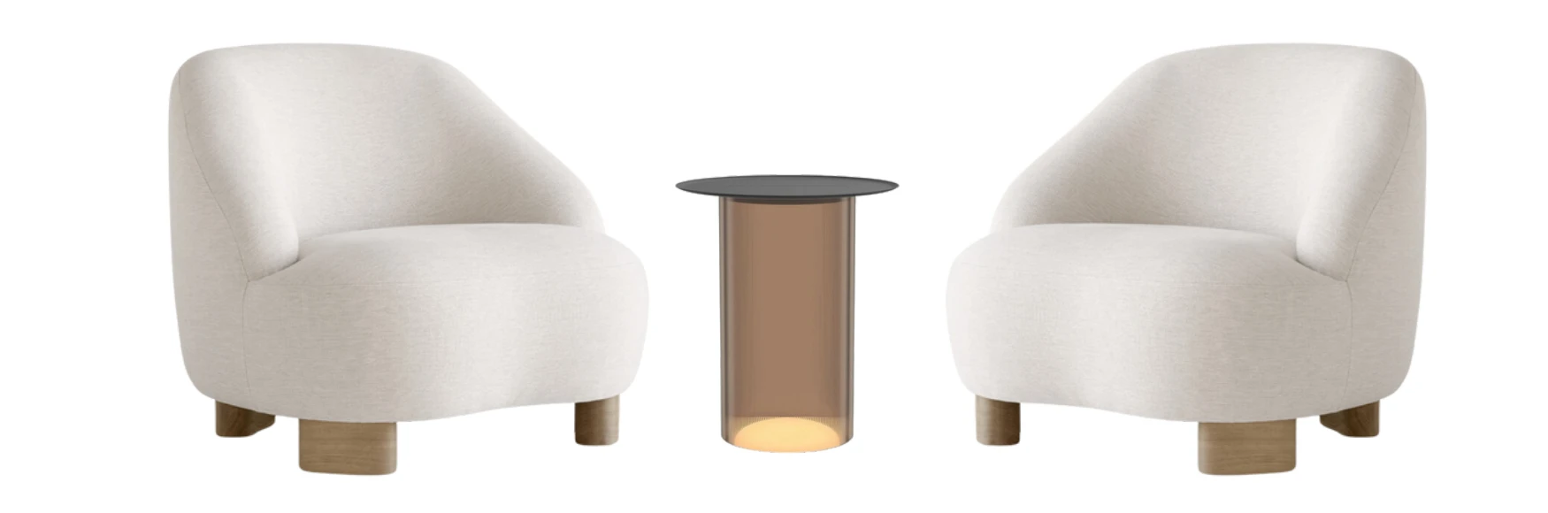 Paired lounge chairs — furniture study